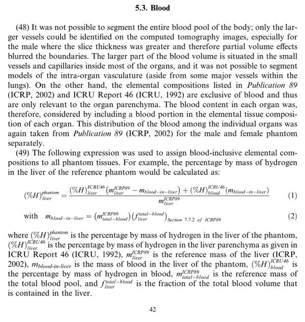  ICRP 89での線源臓器としての血液の扱い