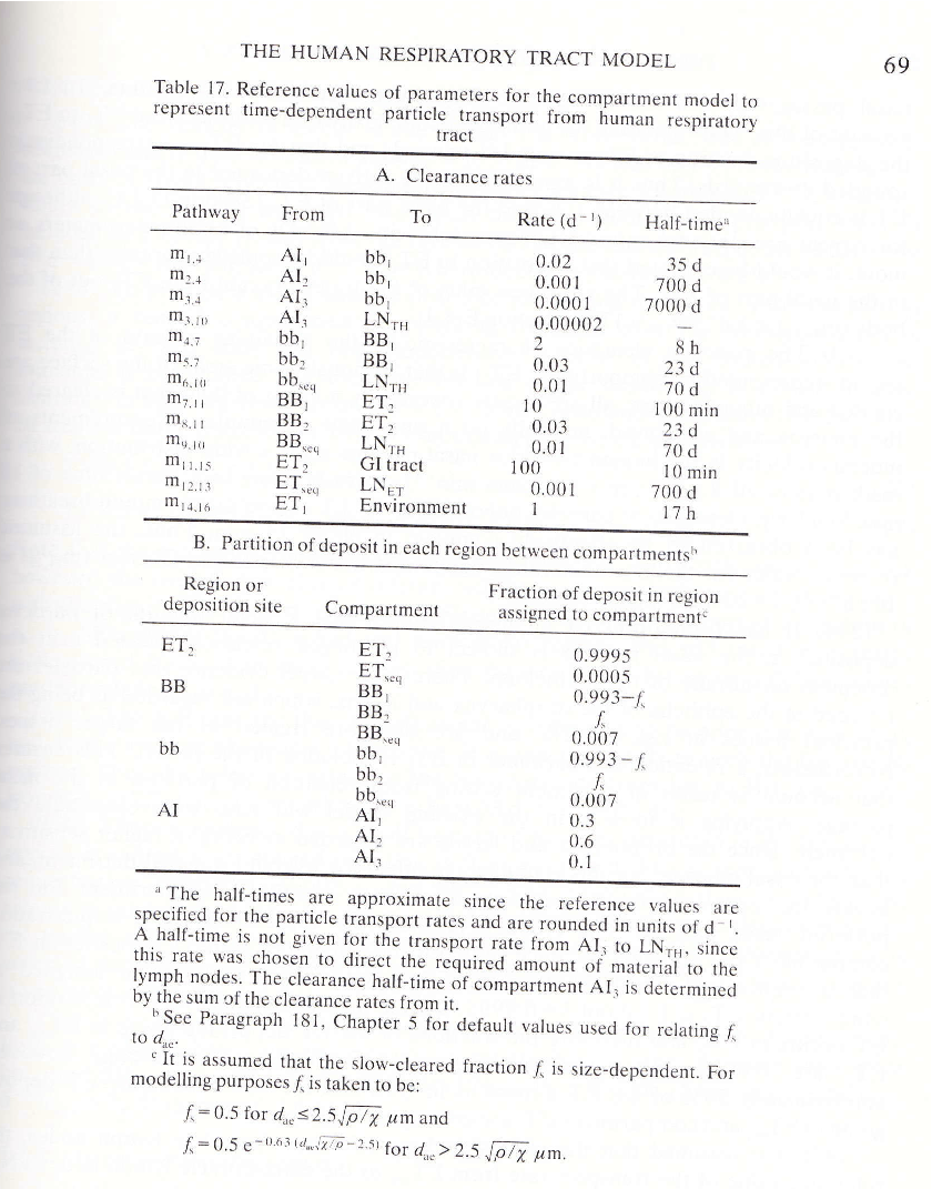 呼吸器内での粒子の排出